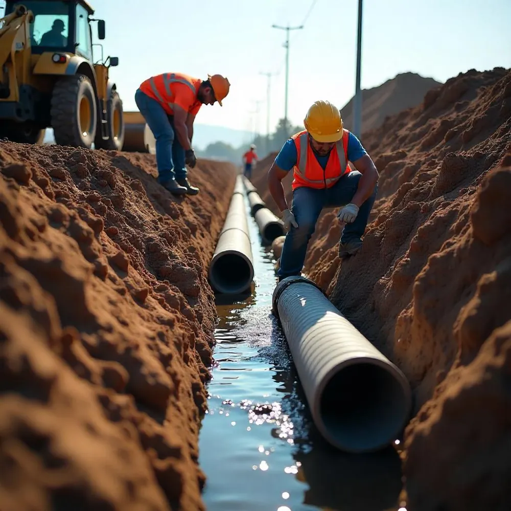 Instalación de alcantarillas y drenajes